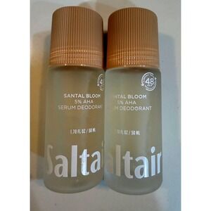 2 x Saltair 5% AHA Serum Deodorant Santal Bloom and Golden Hour 1.7oz Each